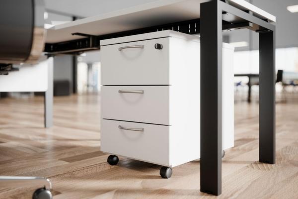 Caisson Bureau mobile en Bois mélaminé avec 3 tiroirs